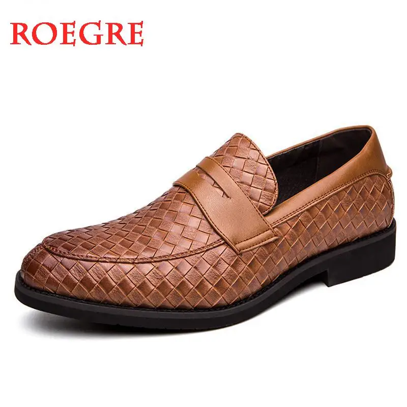 Brand Leather loafers Concise Men Business Dress Pointy Black Shoes Breathable Formal Wedding Basic Shoes Men Flats Big Size 48
