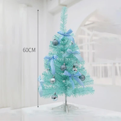 60cm set Рождественские украшения для дома, фигурка елки, искусственный набор рождественской голубой елки, орнамент, Креативные украшения для дома, аксессуары - Цвет: 60cm set
