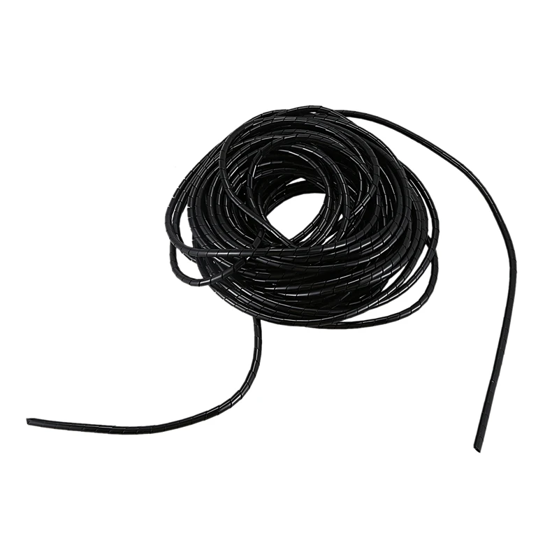21M 68 Ft PE Polyethylene Spiral Wire Wrap Tube PC Manage Cable 6mm