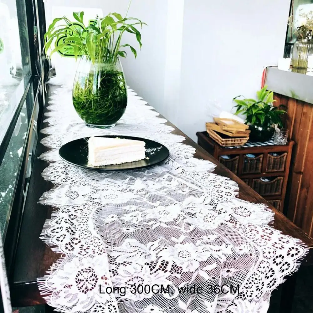 A 36x300cm Новая белая кружевная скатерть, ажурная Кружевная декоративная гостиничная Свадебная вечеринка, обеденный стол, декоративная ткань, Домашняя Декоративная скатерть - Цвет: A 36x300cm