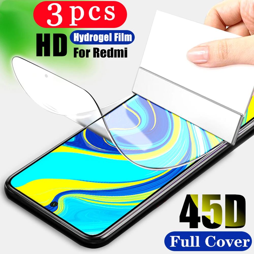 Гидрогелевая пленка 3 шт. полное покрытие для xiaomi redmi 10X note 9s 9 pro MAX 9C 9A 8 8A 8T не