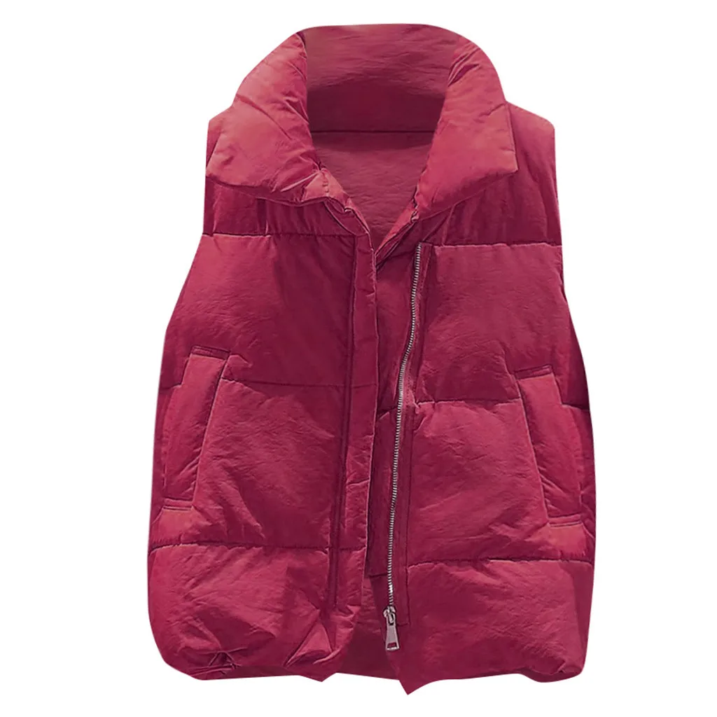 JAYCOSIN ladies sleeveless high-neck down vest short fashion zipper warm casual vest loose hot jacket wild 2019 new daily