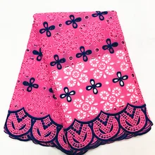Высокое качество швейцарская вуаль кружева в швейцарской фуксии розовая кружевная ткань вуаль coton suisse цветок кружевной материал для женщин dres5yard