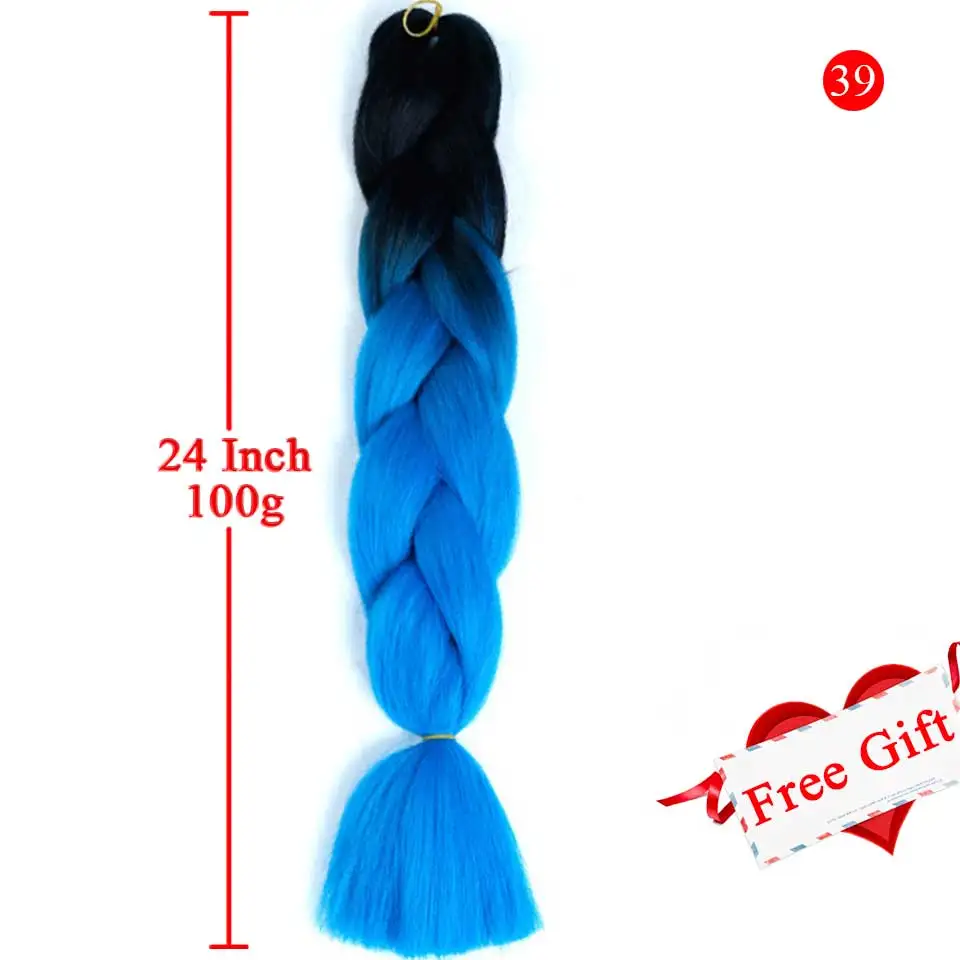 MEIFAN синтетические Омбре Джамбо плетение волос крючком косички Прически наращивание волос цветные пряди косички для плетения волос - Цвет: BR02-39