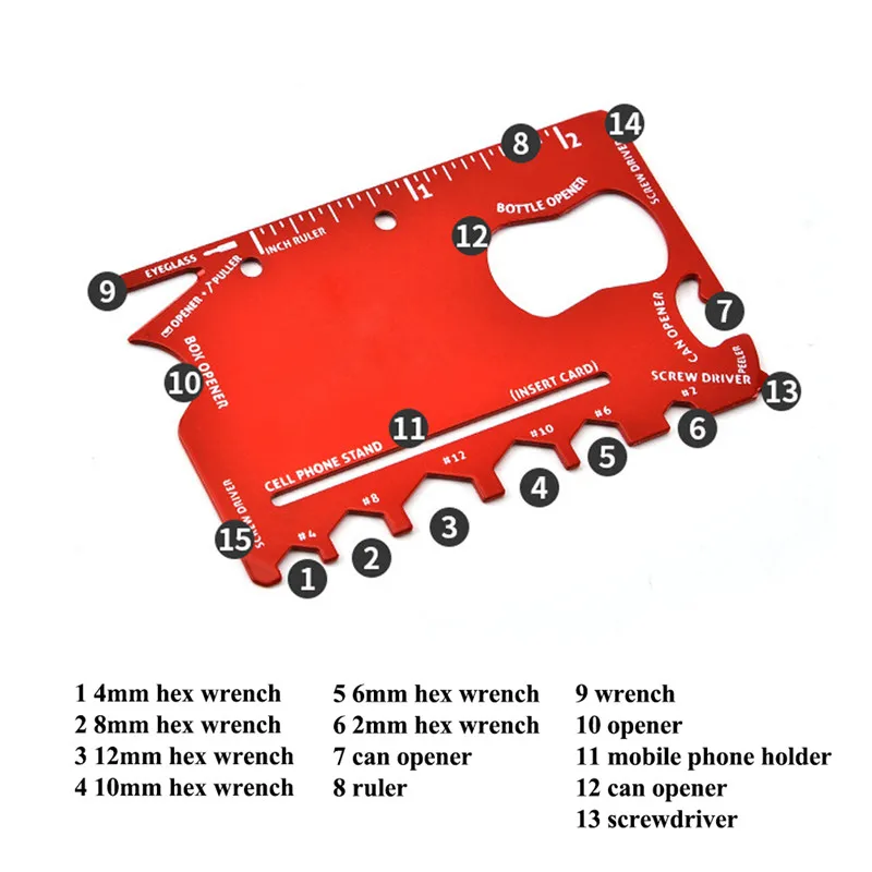 

Multi Function Ruler Screwdriver Wrench EDC Outdoor Tools Survival Rescue Emergency Tool Opener Phone Holder