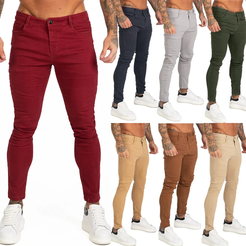 Gingtto синие джинсы Slim Fit супер обтягивающие для Для мужчин Уличная одежда Hio хип-хоп