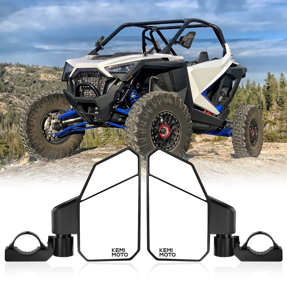 UTV Black CNC Rear View Side Mirror Set W/ 1.7"-2" Clamp Roll Cage For Can Am Ma - Foto 2