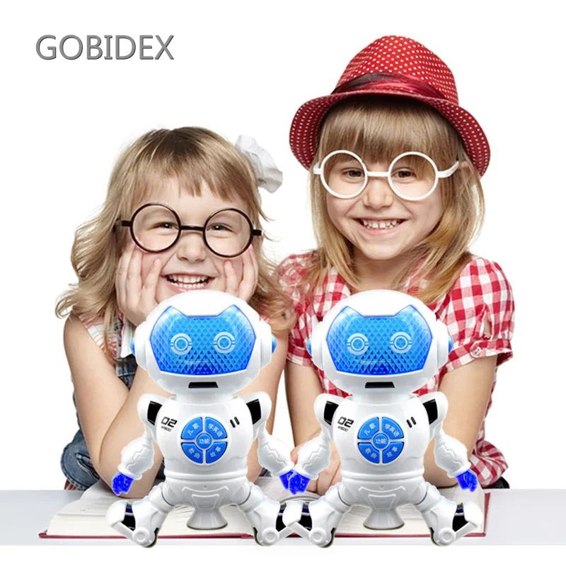 

Hot Toys Plastic Rotating Dancing Robot Cool Light Music Story Machine Vision Intellectual Development Sensory Gift For Children