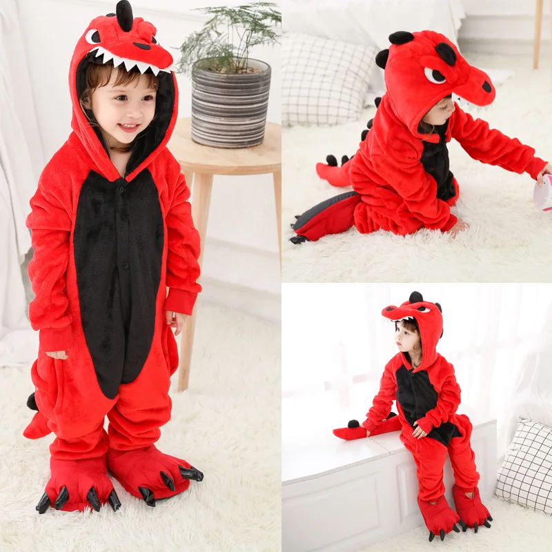 Pajama Jumpsuits Unicorn Panda Dinosaur Kigurumi Girls One-Piece Adult Baby Kids Boys
