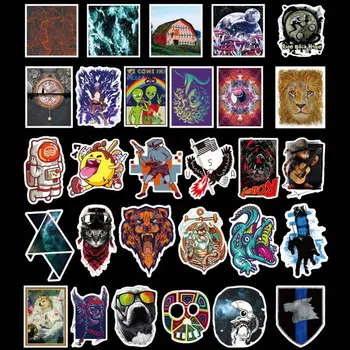 

100 Pcs No Repeat Popular ElementsSkateboard Waterproof Sticker for Luggage Box Guitar Phone Bicycle Moto Graffiti Stickers