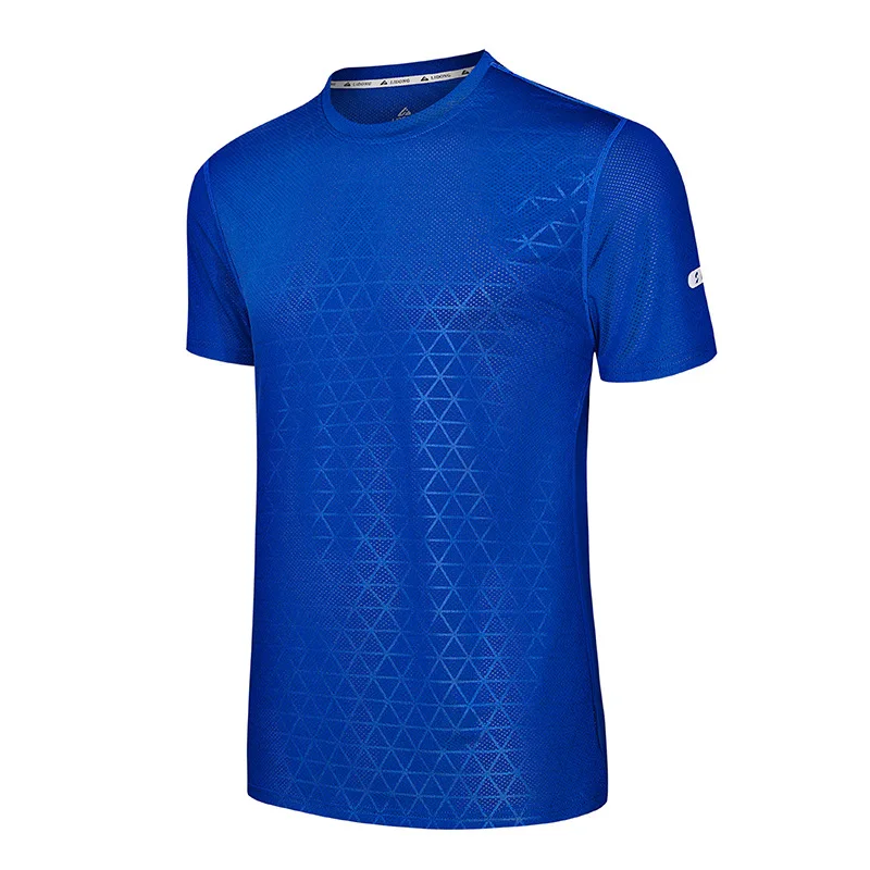 8 цветов! Однотонная мужская футболка для бега и фитнеса, женская повседневная одежда на заказ, тренировочная командная форма, мягкая удобная - Цвет: Синий