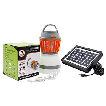 

Portable Mosquito Killer LED Light Lamp USB Charging Pest Repeller With Solar Panel for Outdoor Camping Hiking Home Use Supplies