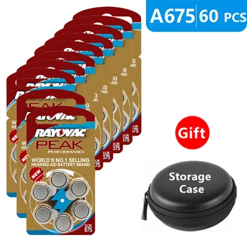 

Hearing Aid Batteries Size 675 za Rayovac Peak Performance,Pack of 60,Blue Tab PR44 1.45V Type A675 Zinc Air Battery