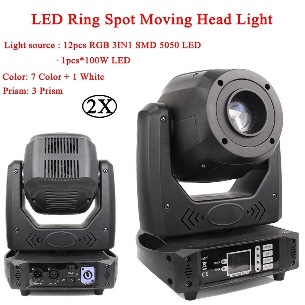 

200W LED Spot Moving Head Light With LED Ring Stage Effect Lights super Bright LED DJ Disco Bar Party Spot Lights Equipment