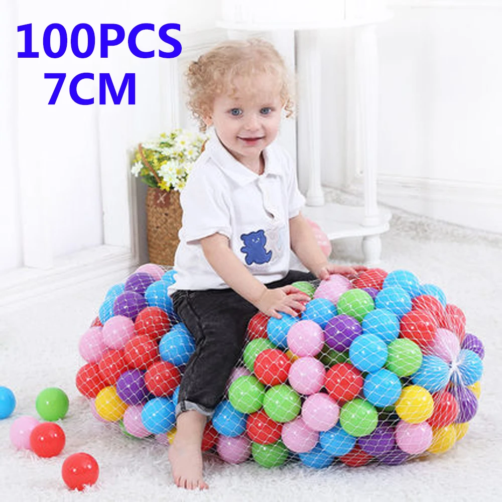 100 шт. Экологичные шары Красочные Мягкие пластиковые для океана забавные детские