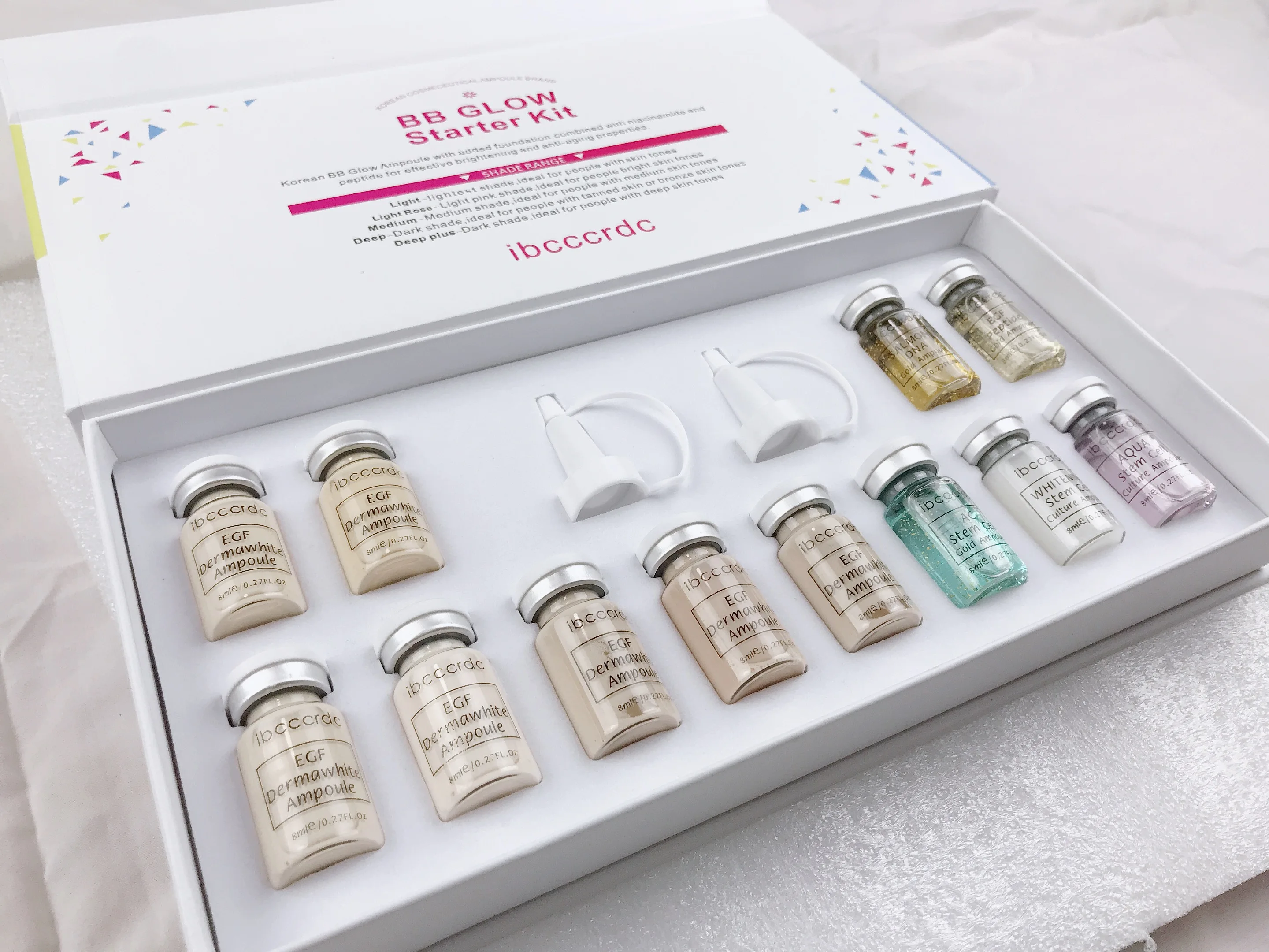 12 шт./кор. 8 мл BB крем светящийся микроиглы терапия ампулы Dermawhite сыворотка Booster Starter