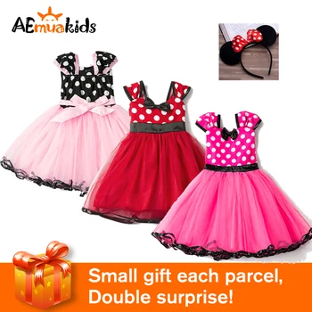 

Minnie Dots Baby Girls Dresses Summer Children Mickey Infant Casual Costume For Kids Party Cartoon Birthday Christmas Dress Up