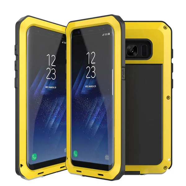 Металлический противоударный защитный чехол в стиле милитари для samsung Galaxy S8 Plus S7 S6 Edge S5 S4 Note 8 5 4 3 - Цвет: Цвет: желтый