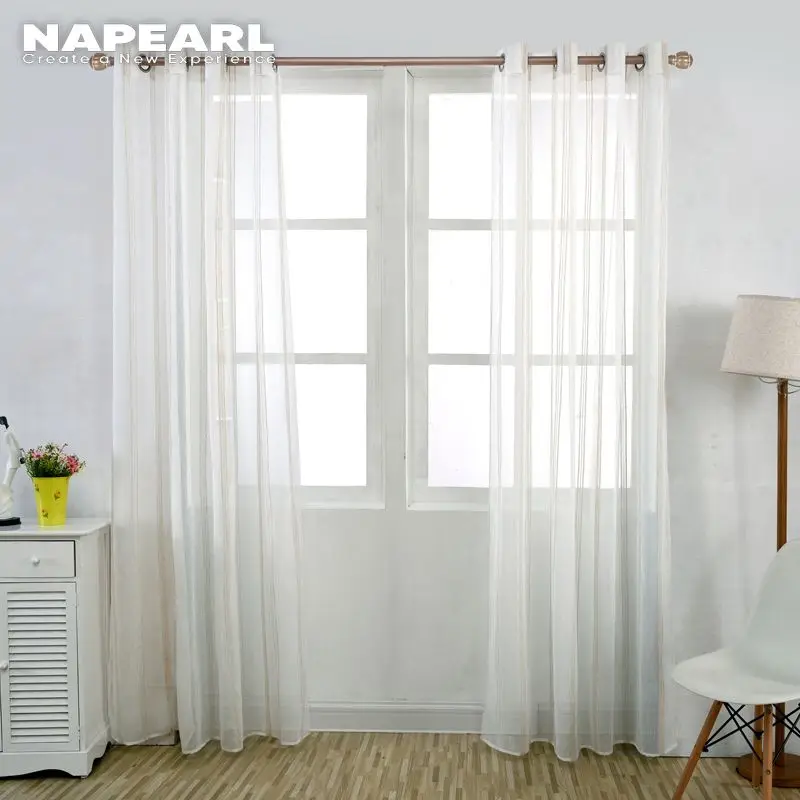 NAPEARL 1 шт. полосатые льняные белые тюлевые шторы оконная пряжа для гостиной