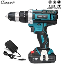 OTOOLSION 21V Impact Electric Drill Variable Speed Cordless Screwdrivers 1.5Ah Cordless Drill with Lithium Battery