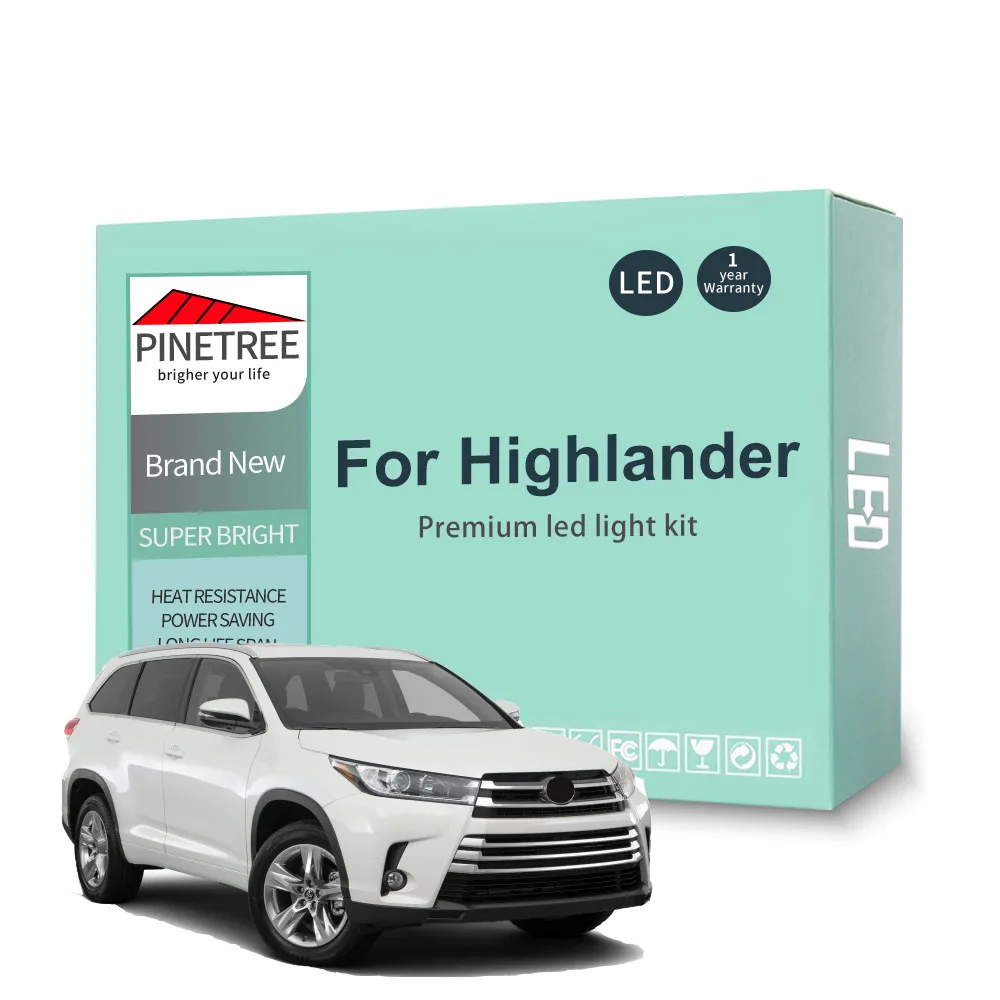Светодиодная лампа для освещения салона автомобиля Комплект Toyota Highlander 2001-2015 2016