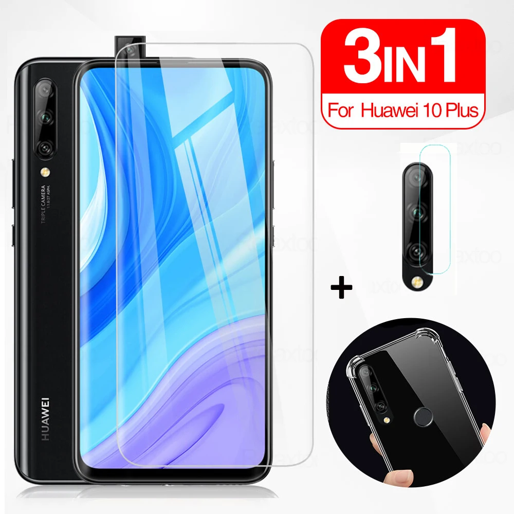 Чехол 3 в 1 стекло объектив для Huawei Y9s 9 x 8 8s 8c pro P Smart Plus 2019 Z 10i Nova | Мобильные телефоны