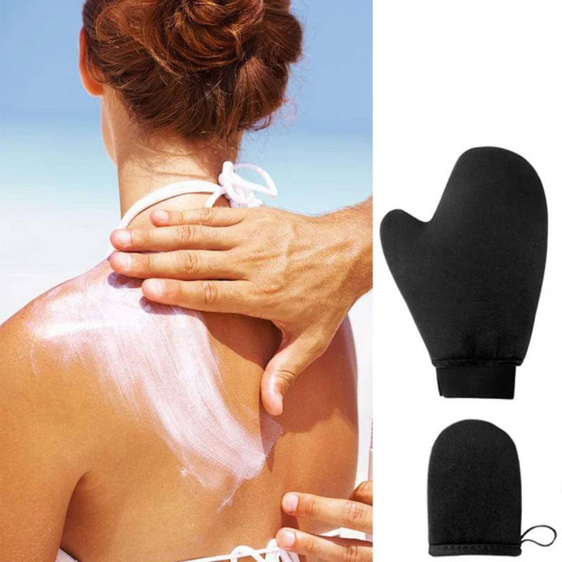

New Body Cleaning Tanning Gloves Reusable Body Self Tan Applicator Cream Lotion Mousse Hot Beauty black