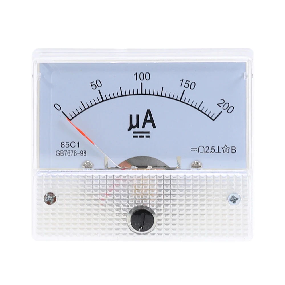 DC 85C1-UA аналоговый измеритель тока 30uA 50uA 100uA 200uA 500uA Аналоговый Амперметр Панель измеритель тока Ампер манометр механический амперметр