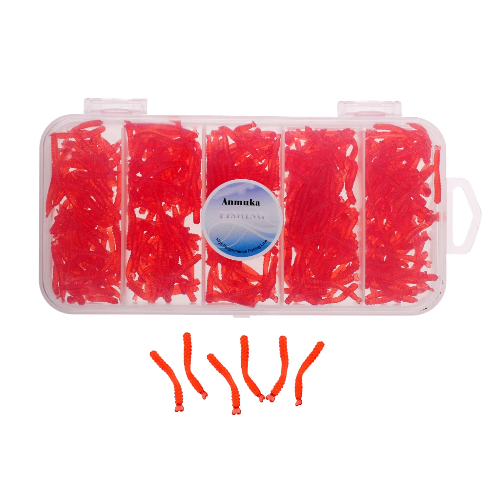 500Pc Soft Sea Earthworm Lure Artificial Bait Bionic Worm Trout Fishing Lure