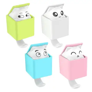 

4Pcs Wall Hook Decorative Adhesive Kitty Hooks Key Holder Wall Hanger for Wall Hanging with Bag Coat