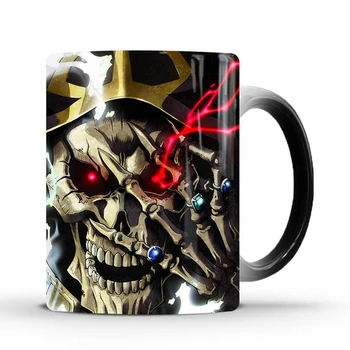 

Anime JK Overlord Ainz Ooal Gown Cosplay Mark Color Change Skull Momonga Mugs Tea Milk Coffee Ceramic Cups Gift for Birthday