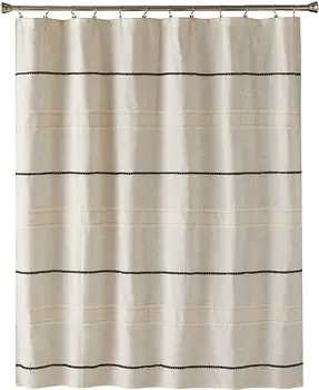 

Monotonous Simple Linen Style Washable Waterproof Durable Polyester Bathroom Shower Curtain Bag Shower Hook