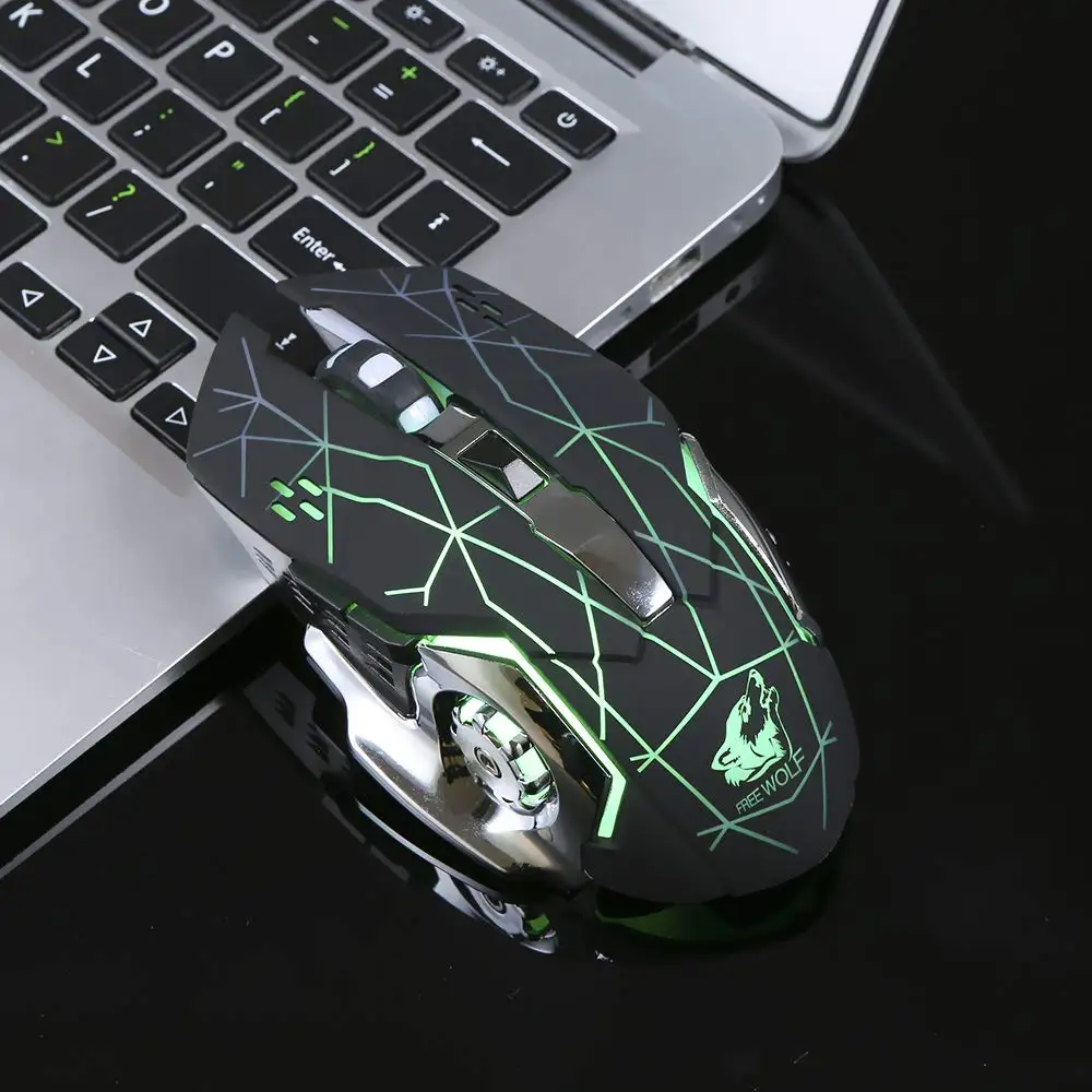 Беспроводная игровая мышь 2400 dpi 7 дыхательных огней регулируемые dpi мыши с 2,4G беспроводные бесшумные и эргономичные мыши