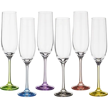 

6 pcs Champagne Glasses Set Rainbow 190 ml Height = 24 cm Kitchen supplies