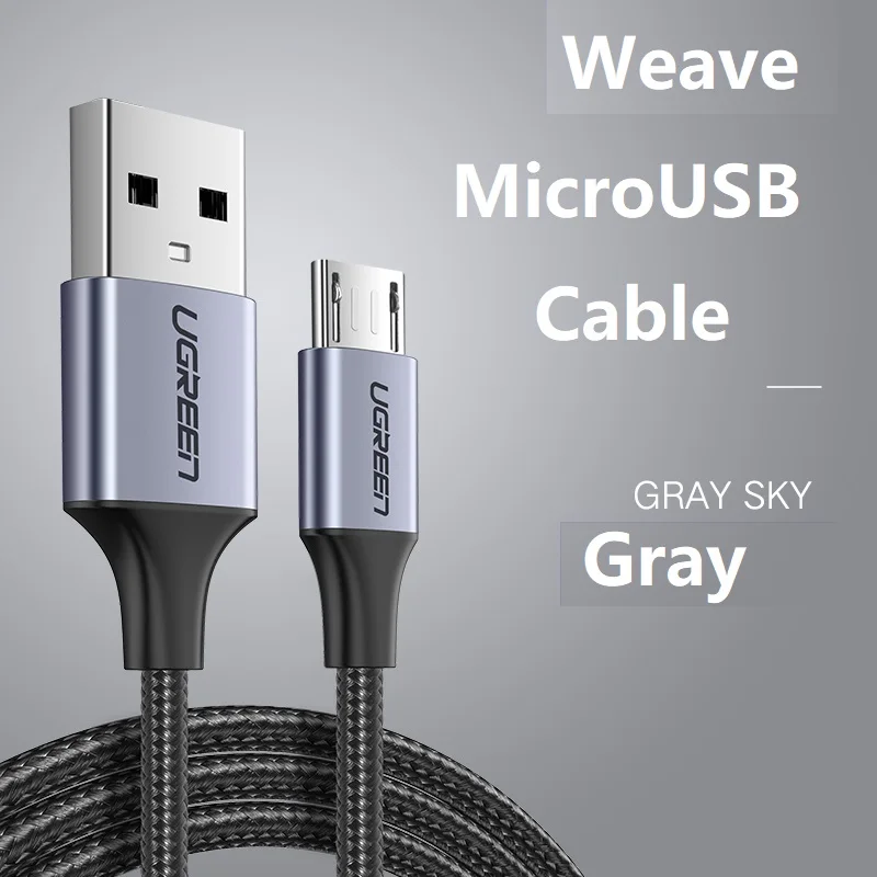 Кабель USB Ugreen для передачи данных на Android быстрая зарядка с MicroUSB Samsung Xiaomi HTC