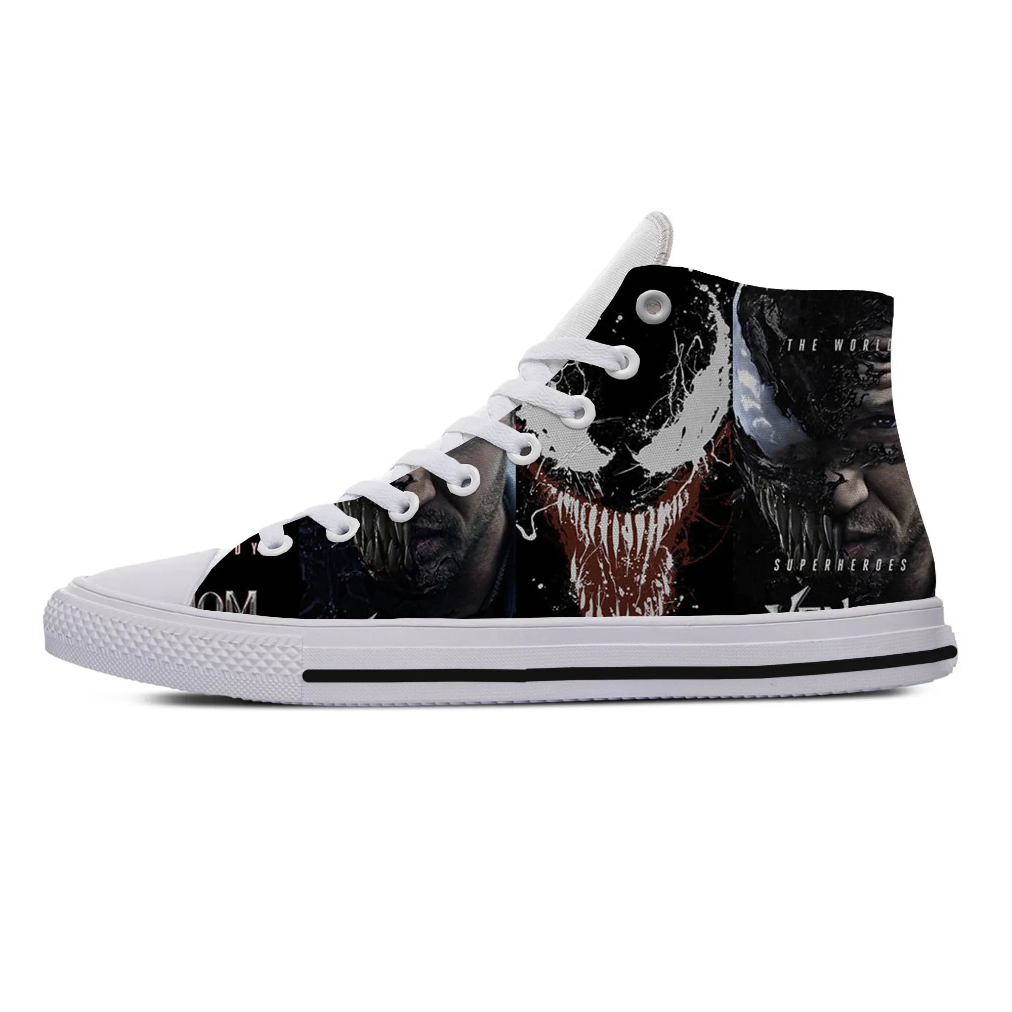 

New arrive popular marvel movie venom High Top Canvas Fashion Lightweight Shoes Breathable Shoes for Women Men