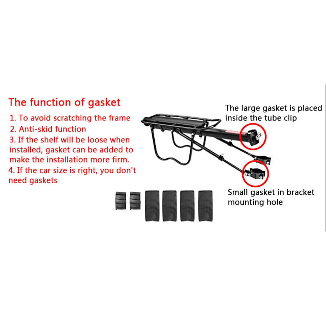 Flash Deal CITYWAY Bike Rear Shelf Bike Rack Luggage Rear Carrier Trunk For MTB Bicycle - Square Shape Feet Support + Mud Guard 4