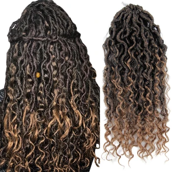 

Goddess Locs Crochet Hair Extensions Synthetic Twist Braids river Locks Crochet braids For Women 24 Strands 14inch 18inch Beauty