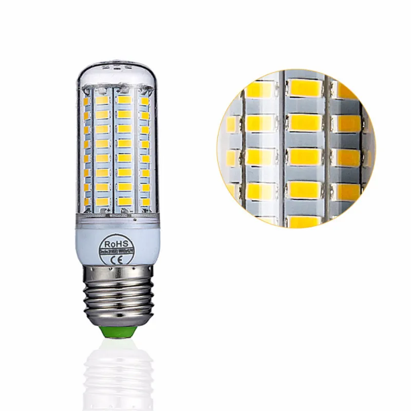 E27 Светодиодный светильник E14 SMD5730 220 В кукурузная лампа 24 36 48 56 69 72 светодиодный s