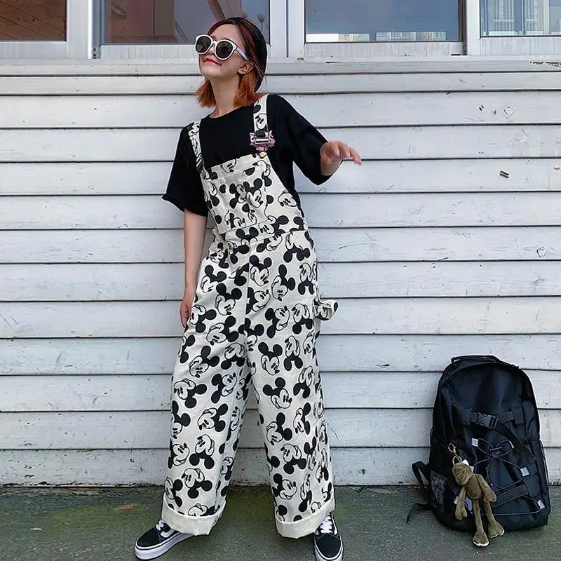 mickey mouse denim overalls