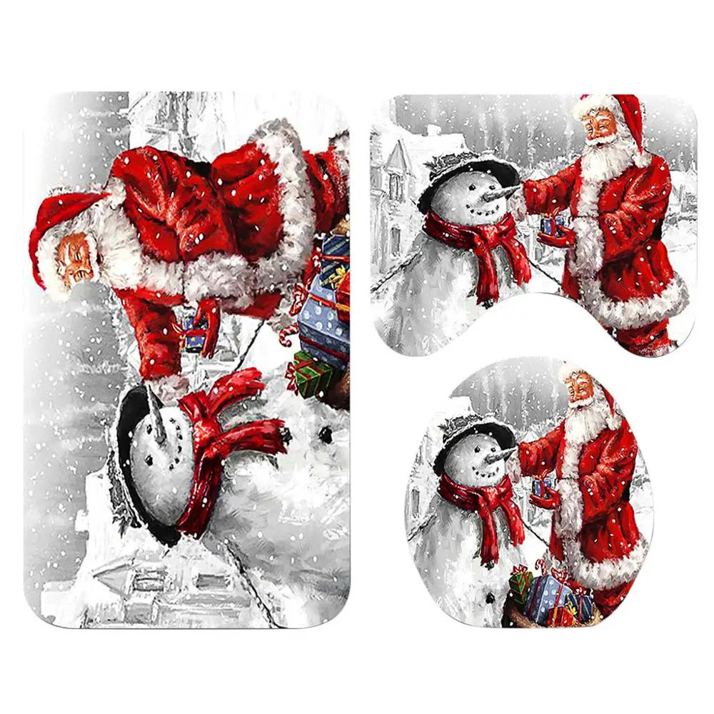 Merry Рождественский набор для ванной Снеговик Санта Клаус узор водонепроницаемый