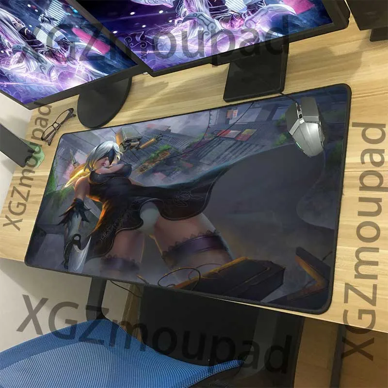 XGZ gamers big mouse pad black exquisite seaming animation NieR: Lol Csgo Gamer’s Automata computer desk mat rubber non-slip | Компьютеры
