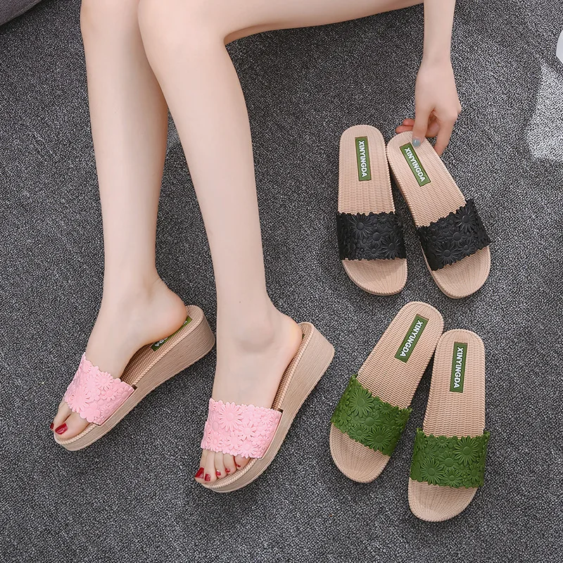 

Slipper Women's Summer Home Indoor Bathroom Anti-slip Bath Soft-Sole Household Outer Wear Women's Home Sandals Sandals