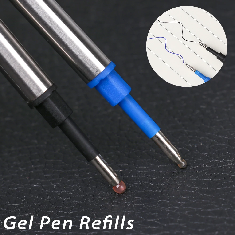 5 шт./лот, синяя/черная металлическая ручка с чернилами, Заправка для гелевой ручки с кристаллами и бриллиантами, длина 11,2 см, стержень для ручки, средний стержень, Пишущие принадлежности