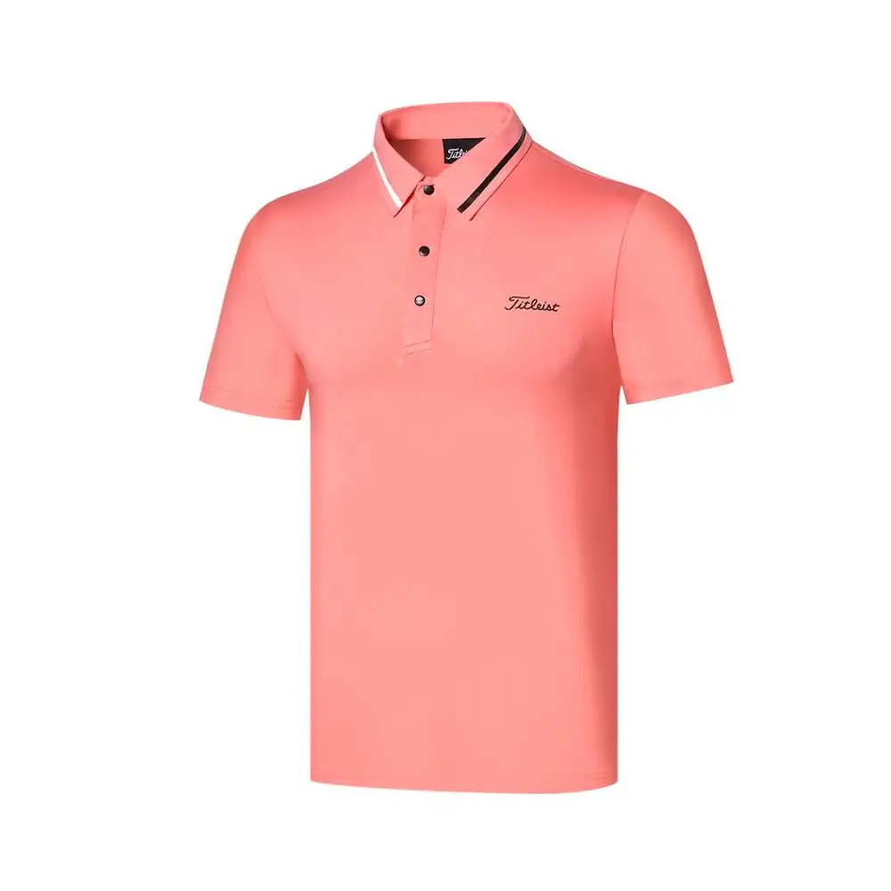 K Мужская футболка с коротким рукавом для гольфа быстросохнущая одежда для гольфа S-XXL на выбор повседневная одежда для гольфа - Цвет: Розовый