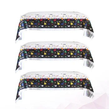 

3pcs PE Plastic Tablecover Useful Practical Portable Doctor Hat Pattern Tablecloth Disposable Table Cover for School Graduation