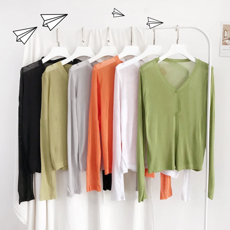 

2019 Women Autumn casual Avocado green Knit Cardigan thin Cropped Knit Top soft Sweater Vintage Knit Cardigan