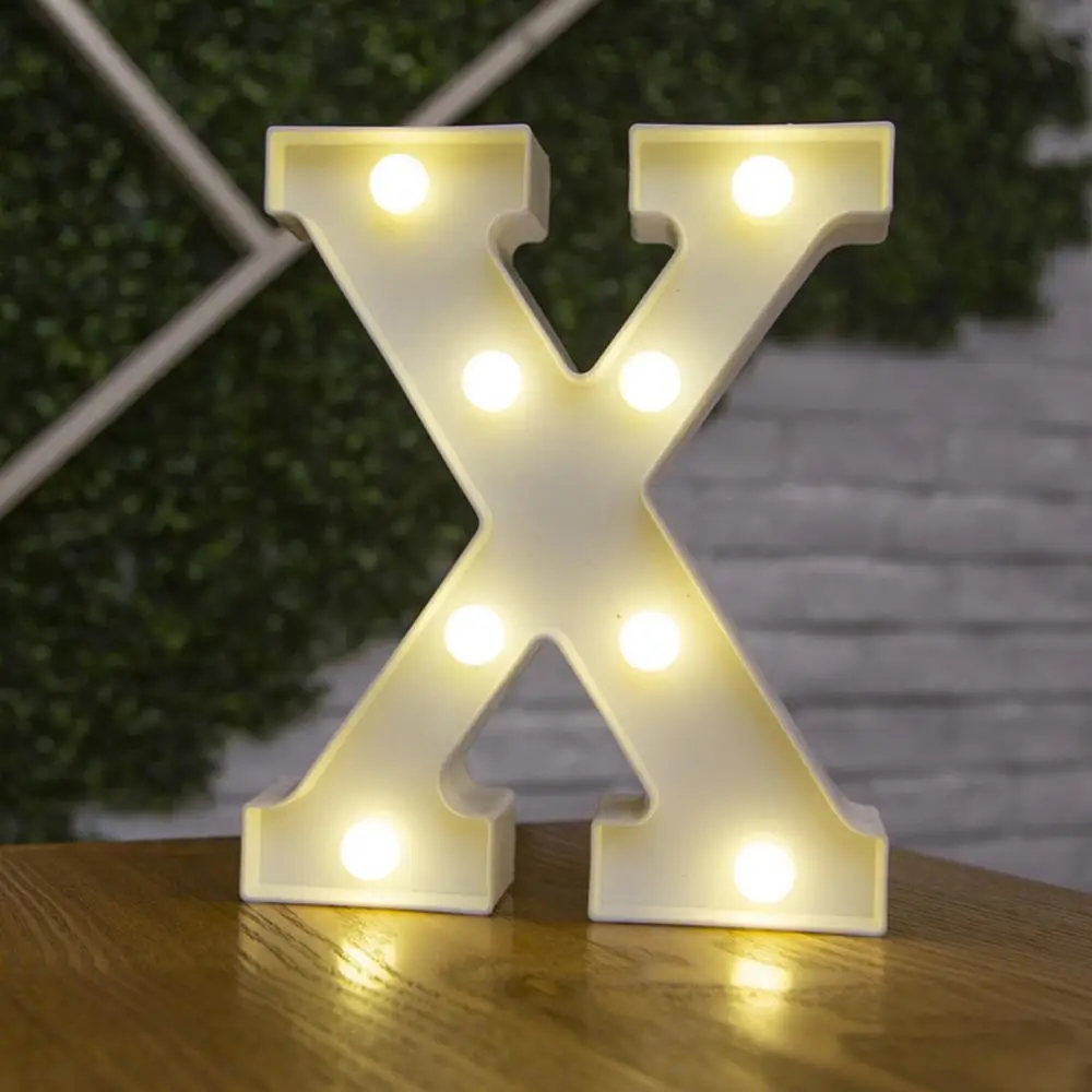 Letter X Креативный Теплый Белый Алфавит 26 букв светодиодный Знаковый знак номер свет Настенные светильники вверх ночник лампа Свадьба события Декор - Color: Letter X