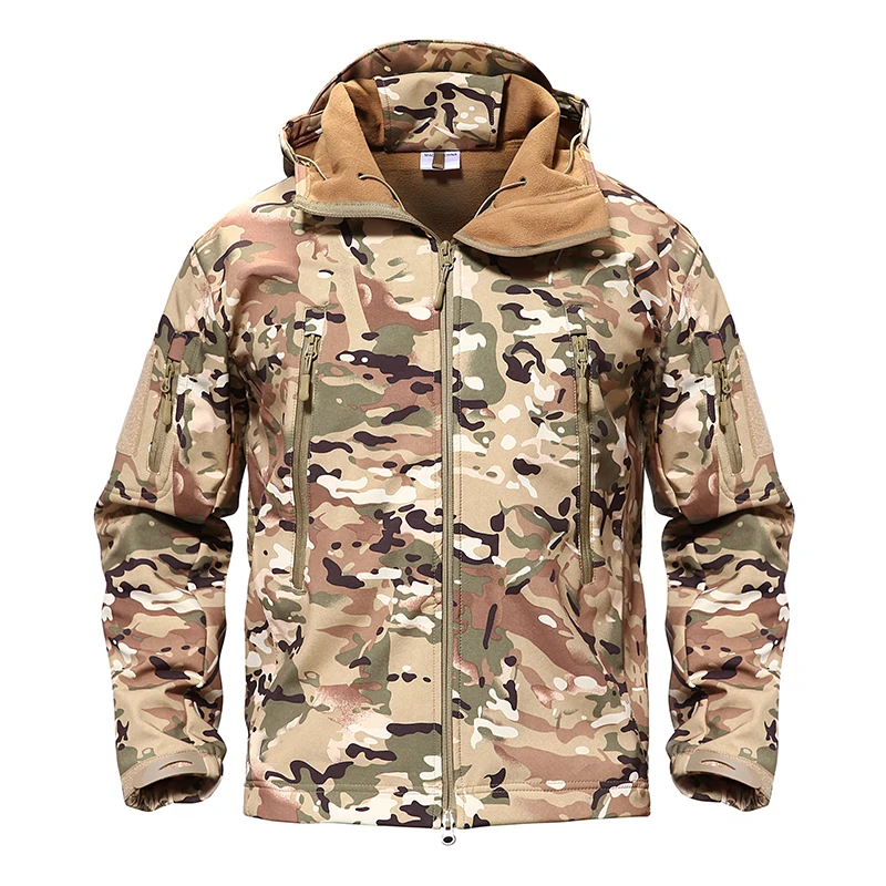 Мужская армейская камуфляжная куртка для страйкбола, Мужская Военная тактическая куртка, зимняя водонепроницаемая флисовая куртка, ветровка, одежда для охоты