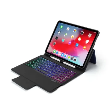 

Portable Leather Bluetooth Keyboard Cases for Apple iPad Pro 11 inch 2018 Tablet Case Cover with Keyboard LED Backlight